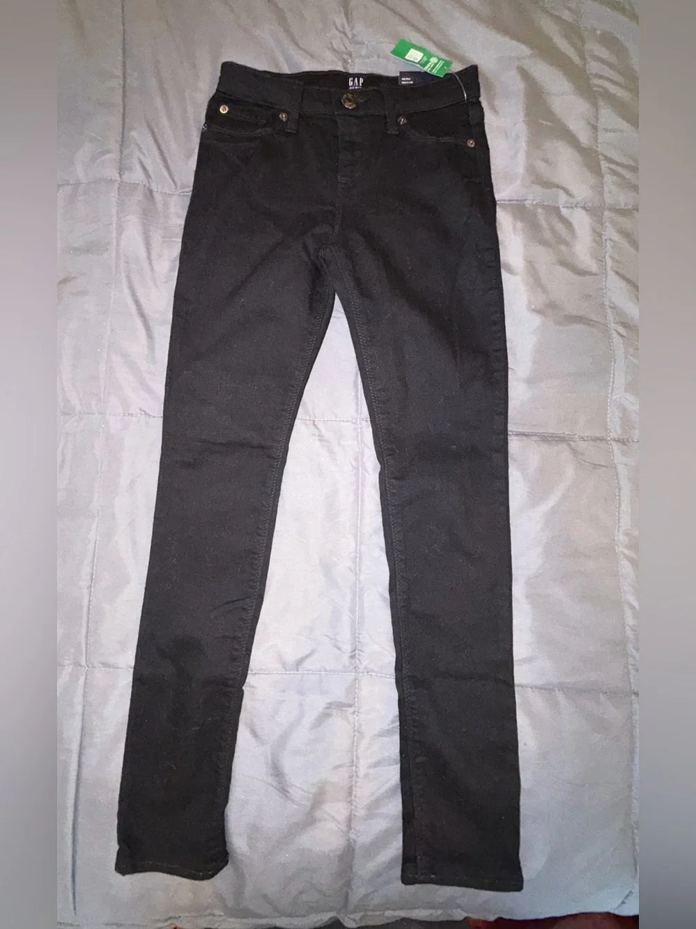 NWT Gap Kids Girls High Stretch Super Skinny Black Jeans Size 10 Adjustable
